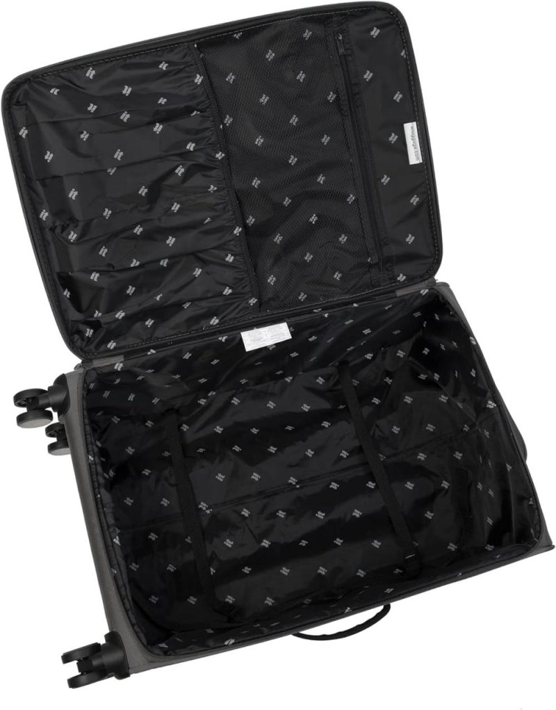 Suitcases | It Luggage Citywide 33" Softside Checked 8 Wheel Spinner, Charcoal Luggage Charcoal