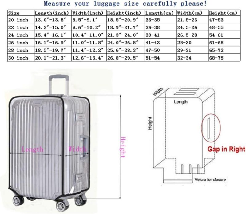 Suitcases | Jenkin Luggage Protector Suitcase Cover Pvc Waterproof Travel Suitcase Fits Most 20" To 30"(28") Luggage Suitcases