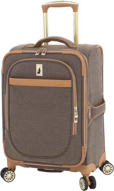 Suitcases | Kensington Navy Sand Herringbone 20" Expandable Spinner Carry, 20 Inch Luggage Suitcases