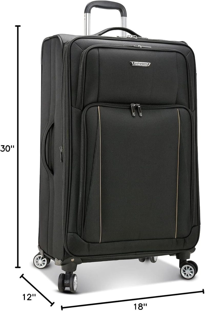 Suitcases | Lares Softside Expandable Luggage With Spinner Wheels, Black, Checked 30-Inch Luggage Black