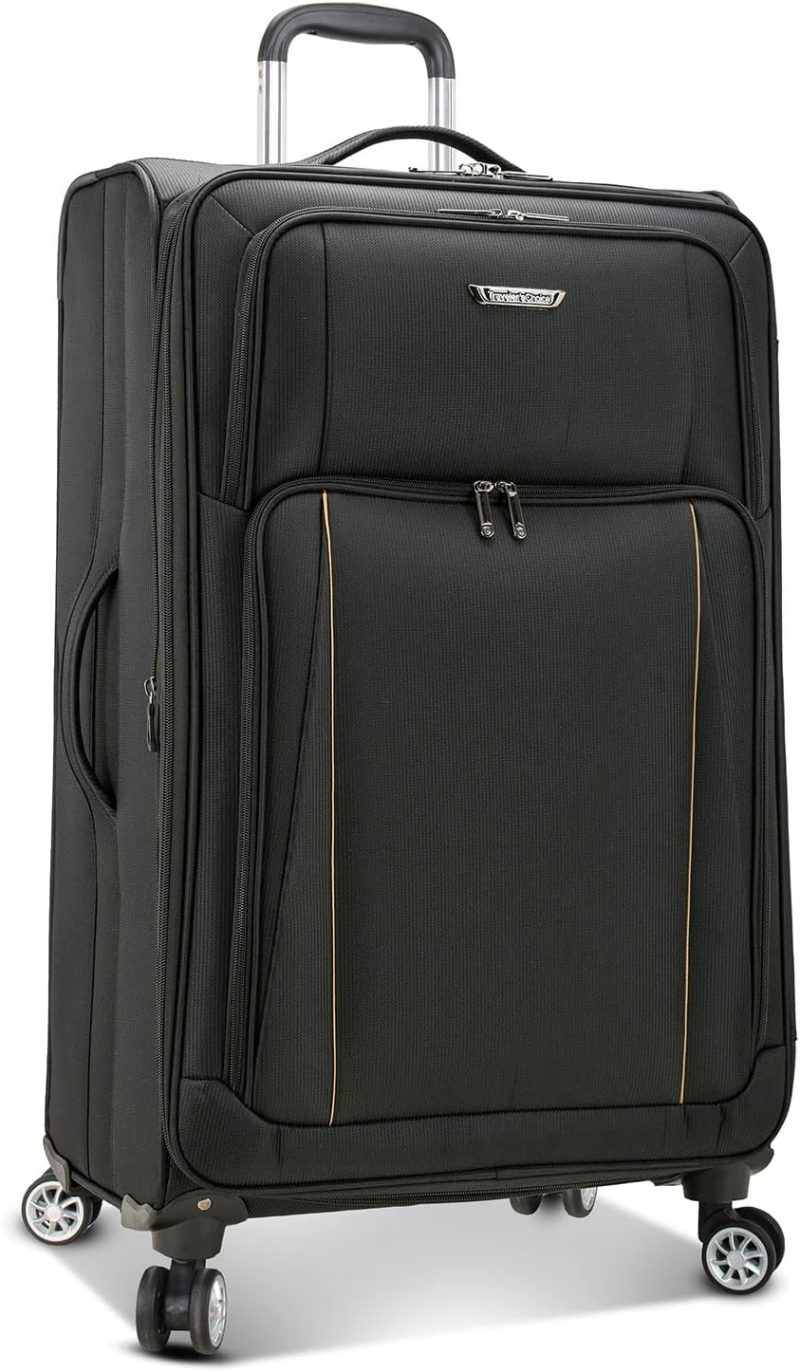 Suitcases | Lares Softside Expandable Luggage With Spinner Wheels, Black, Checked 30-Inch Luggage Black