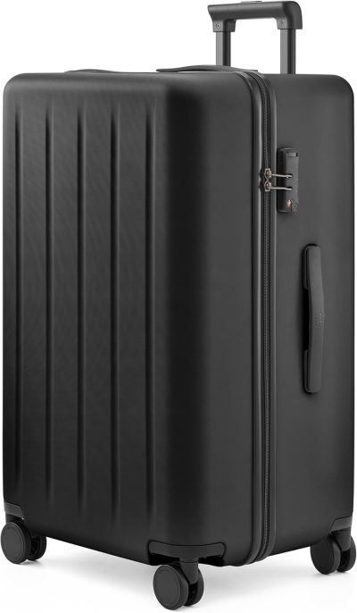 Suitcases | Large Luggage, 26 Inch Trunk Checked Luggage With Spinner Wheels, Hardside Check-In Suitcase, 70/30 Split Opening, Wet Dry Separation, 96L, Black Luggage Black