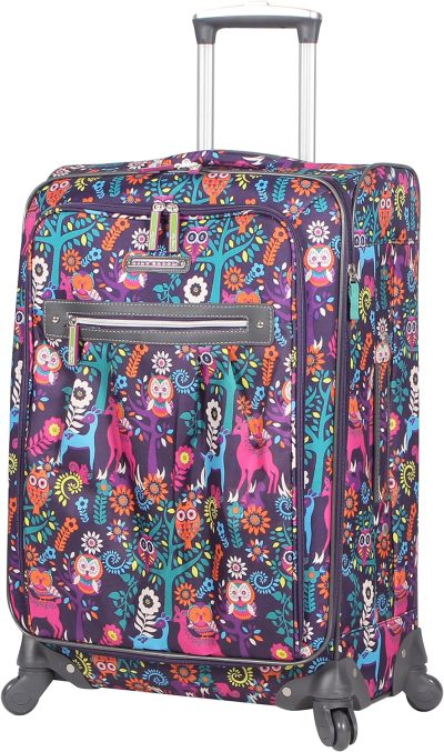 Suitcases | Lily Bloom Large Expandable Design Pattern Luggage With Spinner Wheels For Woman (28In, Wildwoods) Luggage Suitcases