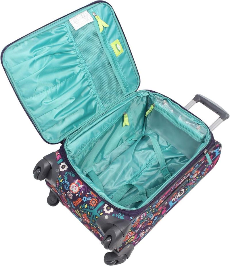 Suitcases | Lily Bloom Large Expandable Design Pattern Luggage With Spinner Wheels For Woman (28In, Wildwoods) Luggage Suitcases