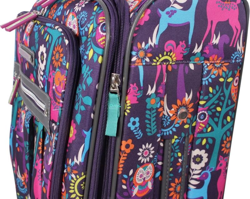 Suitcases | Lily Bloom Large Expandable Design Pattern Luggage With Spinner Wheels For Woman (28In, Wildwoods) Luggage Suitcases