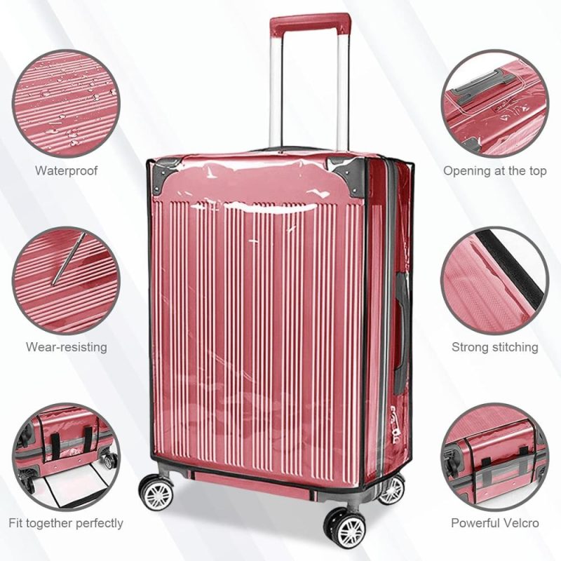 Suitcases | Luggage Cover 3 Pieces Clear Pvc Suitcase Covers Protector For Tsa Approved Suitcase Cover Set For 20 24 28 Inch Luggage. Luggage Black