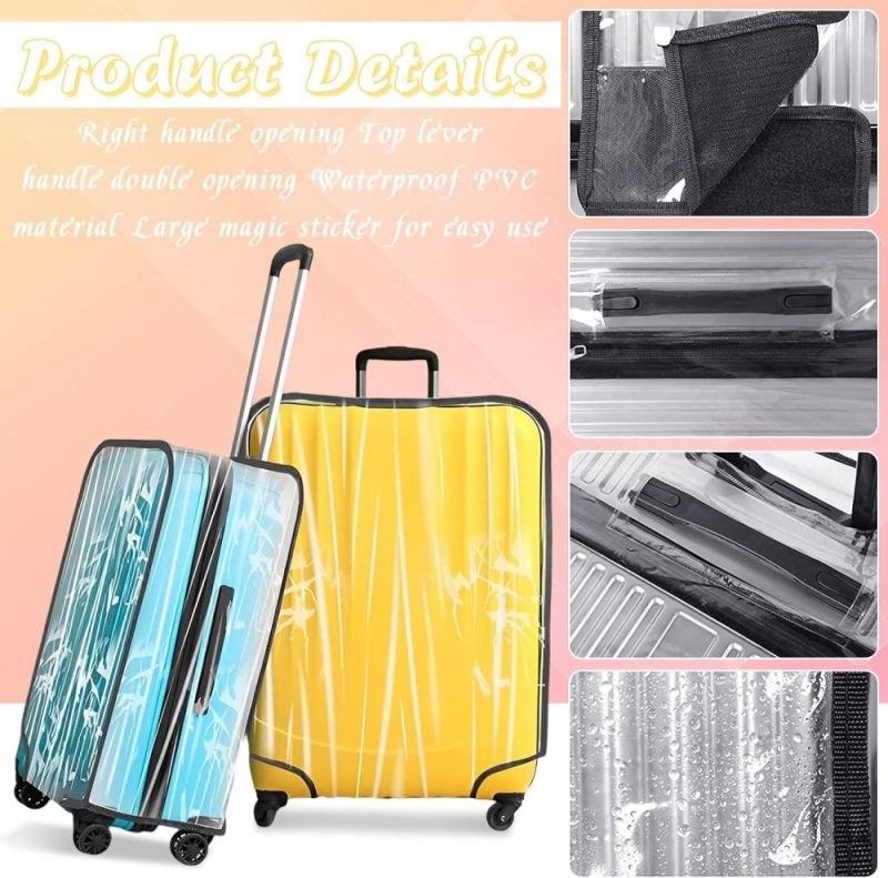 Suitcases | Luggage Cover 3 Pieces Clear Pvc Suitcase Covers Protector For Tsa Approved Suitcase Cover Set For 20 24 28 Inch Luggage. Luggage Black