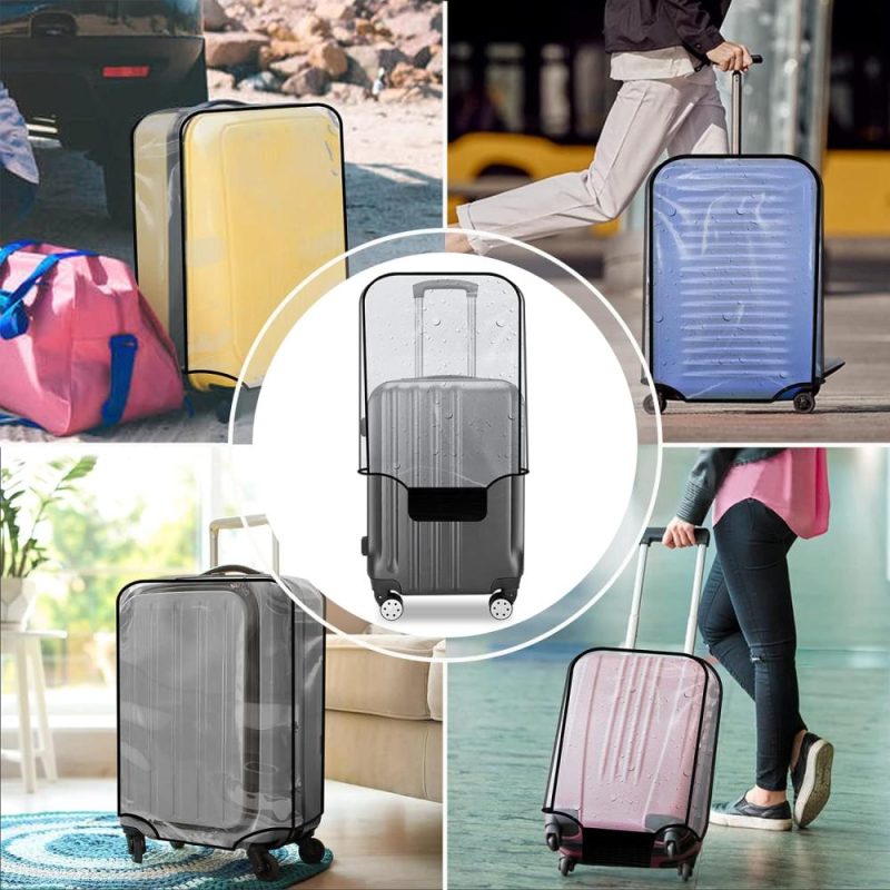 Suitcases | Luggage Cover 3 Pieces Clear Pvc Suitcase Covers Protector For Tsa Approved Suitcase Cover Set For 20 24 28 Inch Luggage. Luggage Black