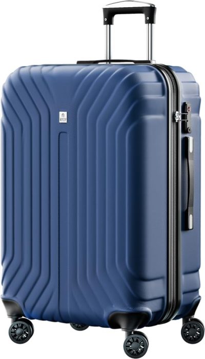 Suitcases | Luggage Expandable Pc Abs Durable Hardside Suitcase With Spinner Wheels Tsa Lock Checked-Medium 24 Inch Blue Luggage Blue