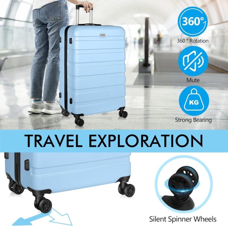 Suitcases | Luggage Pc Abs Hardside Lightweight Suitcase With 4 Universal Wheels Tsa Lock Carry-On 20 Inch Light Blue Luggage LightBlue