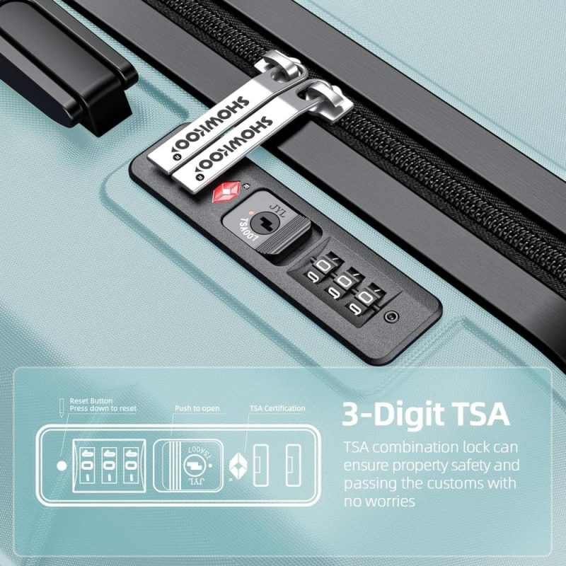 Suitcases | Luggage Sets Expandable Pc+Abs Durable Suitcase Double Wheels Tsa Lock Mint Green Luggage Luggage Sets