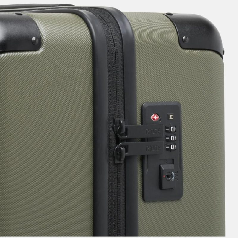 Suitcases | Ridge Check-In Luggage – German Makrolon Polycarbonate Shell – Tsa-Approved Lock With 360° Spinner Wheels (Matte Olive) Luggage Matte Olive