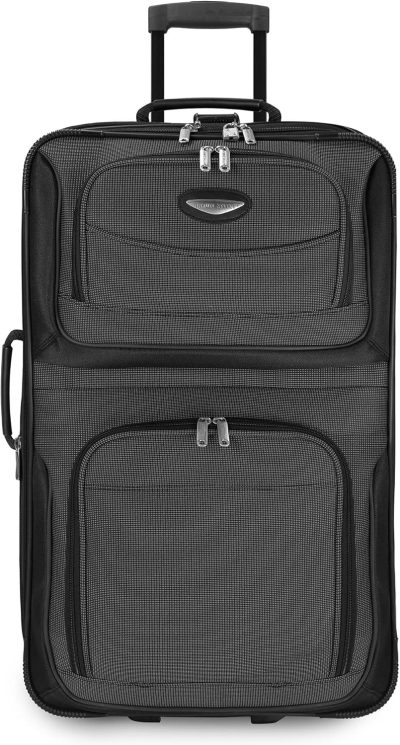 Suitcases | Travel Select Amsterdam Expandable Rolling Upright Luggage, Gray, Checked 25-Inch Luggage Suitcases