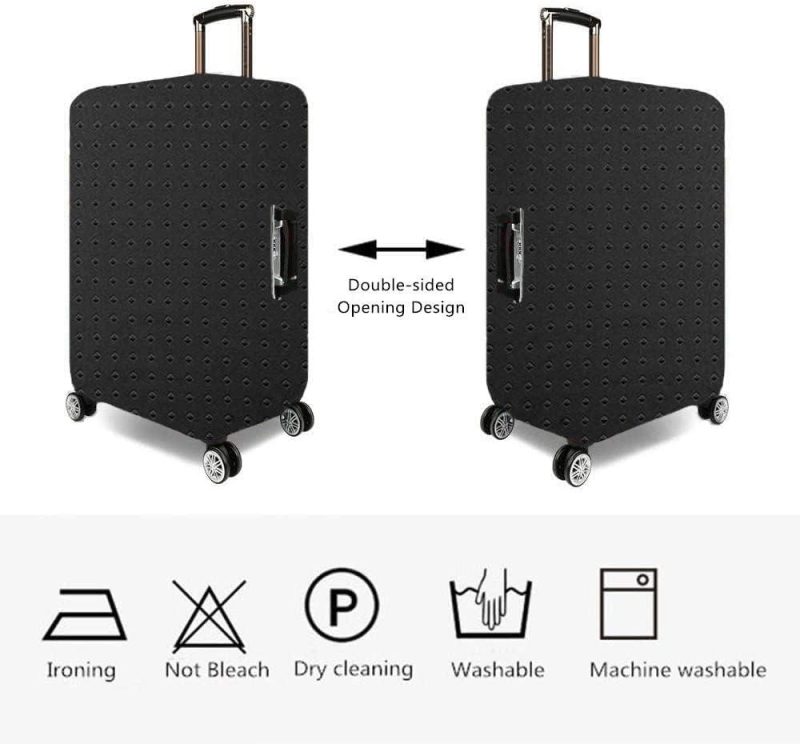 Suitcases | Water Resistant Print Trolley Case, Black, Size L: Fit 28-30 Inch Luggage Luggage Suitcases