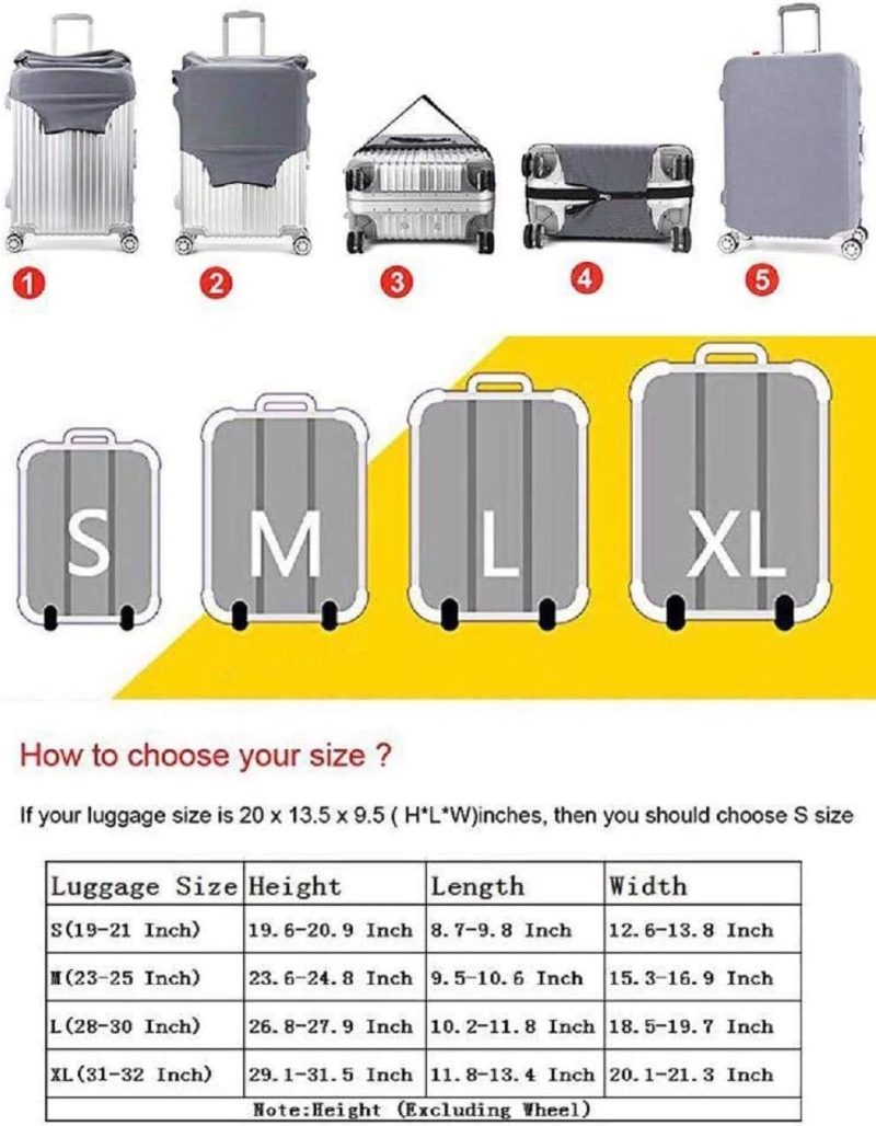 Suitcases | Water Resistant Print Trolley Case, Black, Size L: Fit 28-30 Inch Luggage Luggage Suitcases