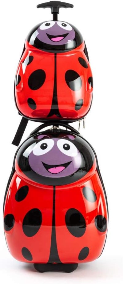 Kids’ Luggage | Kids Carry-On Upright Luggage Suitcase And Backpack Set – Smooth Rolling Wheels – Ladybug Kids' Luggage Kids' Luggage