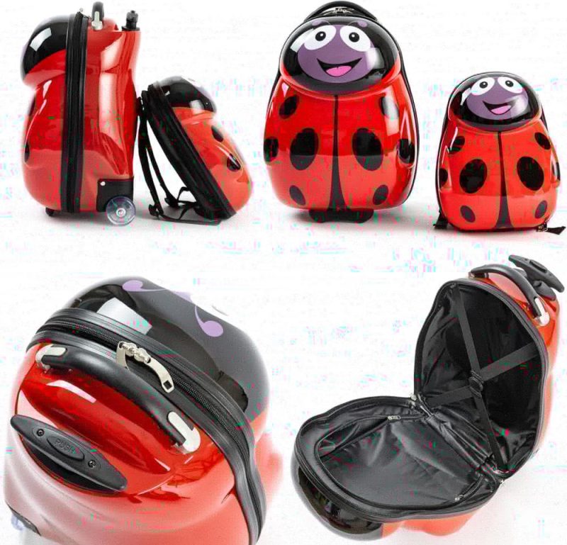 Kids’ Luggage | Kids Carry-On Upright Luggage Suitcase And Backpack Set – Smooth Rolling Wheels – Ladybug Kids' Luggage Kids' Luggage