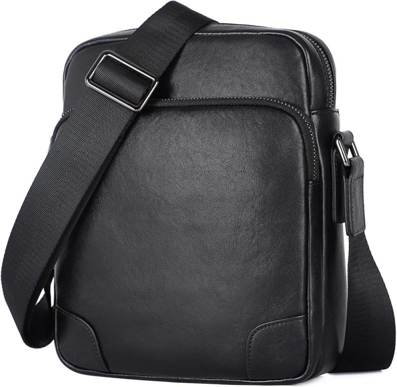 Messenger Bags | Leather Messenger Crossbody Shoulder Bag For Men Work Business Casual Adjustable Straps With Ykk Metal Zipper Messenger Bags Messenger Bags