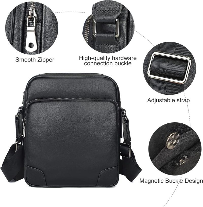 Messenger Bags | Leather Messenger Crossbody Shoulder Bag For Men Work Business Casual Adjustable Straps With Ykk Metal Zipper Messenger Bags Messenger Bags