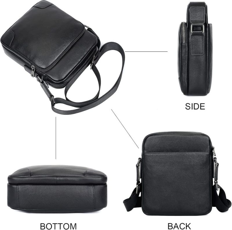 Messenger Bags | Leather Messenger Crossbody Shoulder Bag For Men Work Business Casual Adjustable Straps With Ykk Metal Zipper Messenger Bags Messenger Bags