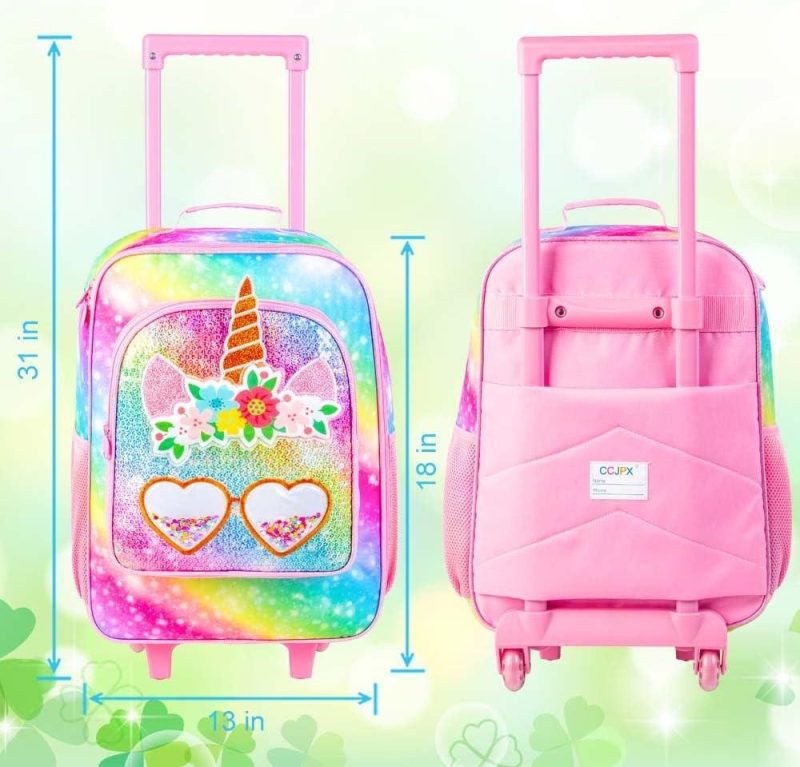 Kids’ Luggage | 2Pcs Kids Suitcase, Girls Carry On Rolling Luggage And 12" Backpack Set, Unicorn Sequin Travel Suitcases For Toddler Children – Pink Kids' Luggage Kids' Luggage