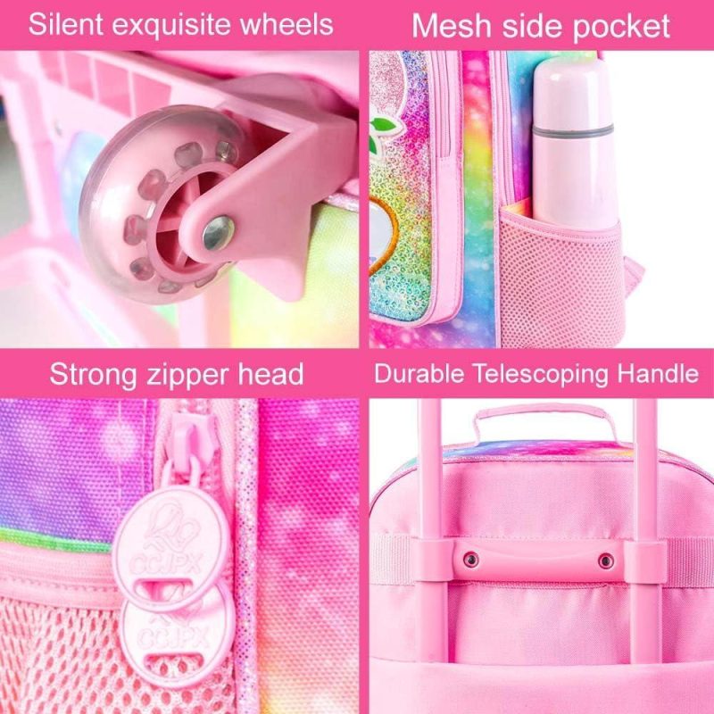 Kids’ Luggage | 2Pcs Kids Suitcase, Girls Carry On Rolling Luggage And 12" Backpack Set, Unicorn Sequin Travel Suitcases For Toddler Children – Pink Kids' Luggage Kids' Luggage