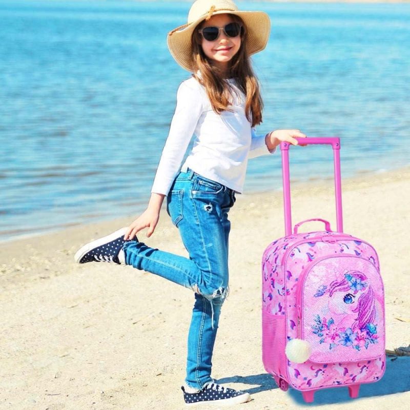 Kids’ Luggage | Kids Luggage For Girls And Boys, Dinosuar Unicorn Suitcase Rolling With Wheels，Travel Carry On For Children Toddler Elementary Kids' Luggage Butterfly unicorn