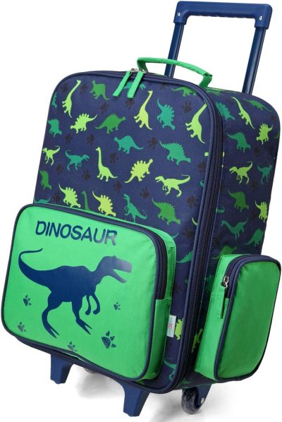 Kids’ Luggage | Rolling Luggage For Kids, Cute Travel Carry On Suitcase For Boys Toddlers/Children With Wheels 18Inch Dinosaur Kids' Luggage Cute Dinosaur