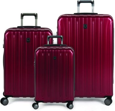 Luggage Sets | Titanium Hardside Expandable Luggage With Spinner Wheels, Black Cherry Red, 3-Piece Set (21/25/29) Luggage Black Cherry Red