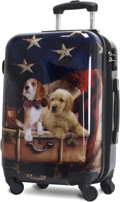 Suitcases | Dog Lovers Freedom Pups Hardside Expandable Spinner Luggage Perfect For Adults And Kids, Carry-On 20-Inch Luggage Suitcases