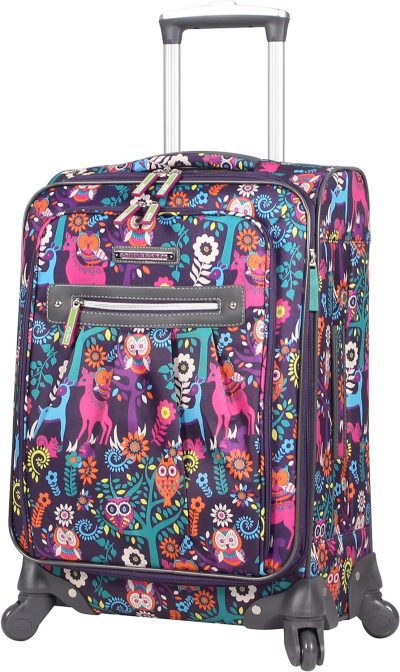 Suitcases | Lily Bloom Carry On Expandable Design Pattern Luggage With Spinner Wheels For Woman (20In, Wildwoods) Luggage Suitcases