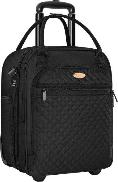 Carry-On Luggage | Carry On Underseat With Wheels, 16.5Inch Lightweight Overnight Luggage Bag Carry-On Suitcase For Men Women Travel Business, Black Carry-On Luggage Carry-On Luggage