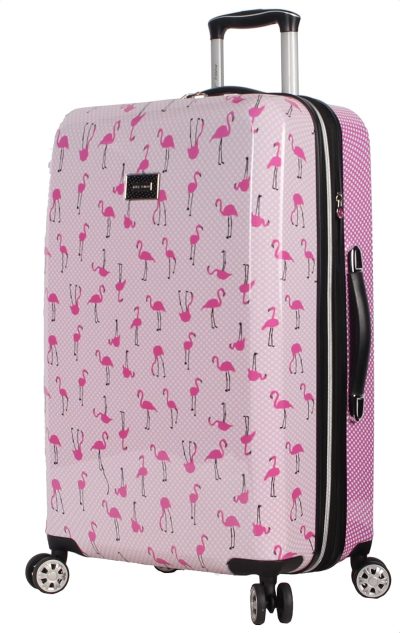 Suitcases | 26 Inch Checked Luggage Collection – Expandable Scratch Resistant (Abs + Pc) Hardside Suitcase – Designer Lightweight Bag With 8-Rolling Spinner Wheels (Flamingo Strut) Luggage Flamingo Strut