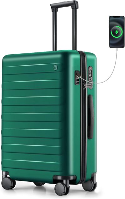 Suitcases | Carry On Luggage 22X14X9 Airline Approved With Usb Port, 20 Inch Hardshell Spinner Hardside Suitcase With Wheels, Tsa Lock For 3-5 Days Travel Quick Getaway Business, 38L, Emerald Green Luggage Emerald Green