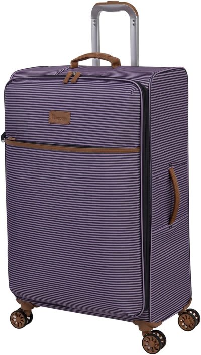 Suitcases | It Luggage Beach Stripes 30" Softside Checked 8 Wheel Spinner, Blue/Pink Luggage Blue / Pink